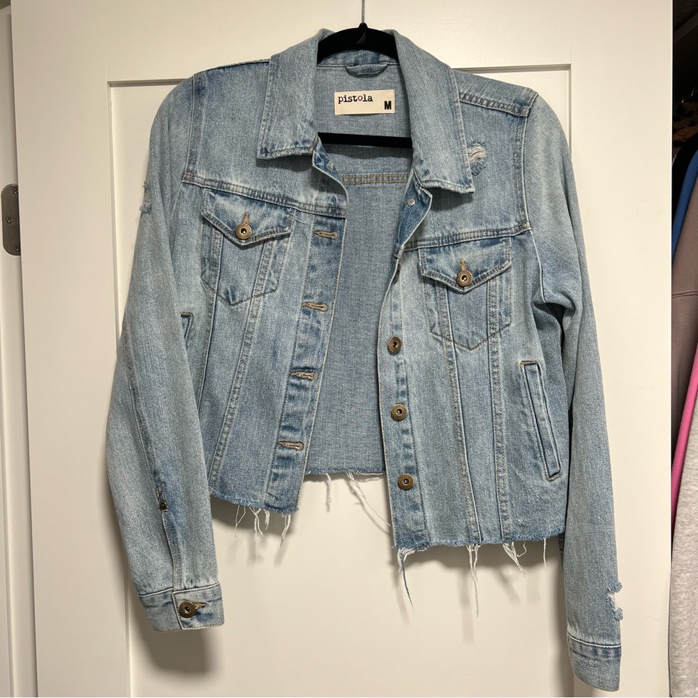 Pistola raw hem denim jacket